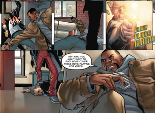 Illustration for article titled Bounty hunters and trans representation share the page in this sci-fi comic